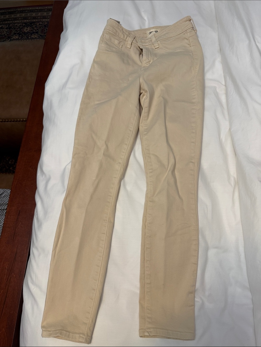 L'AGENCE Women's Straight Leg Jeans in Light Beige